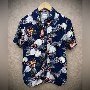 Denim & Flower Button Down Shirt